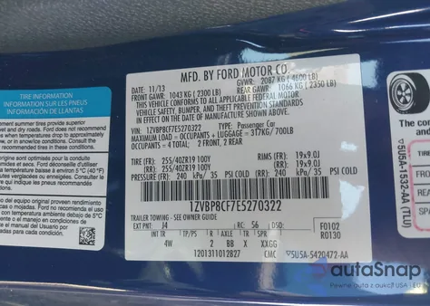 2014 Ford Mustang Gt Premium z USA, uszkodzony, nr VIN 1ZVBP8CF7E5270322